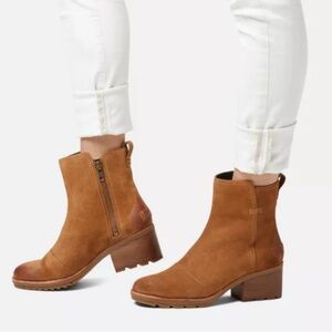 Sorel Women’s Cate Waterproof Lug Sole Suede   Ankle Boots/Booties Size 9.5